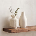 Off White Ceramic Flower Vase (Set of 2) by Zodiya