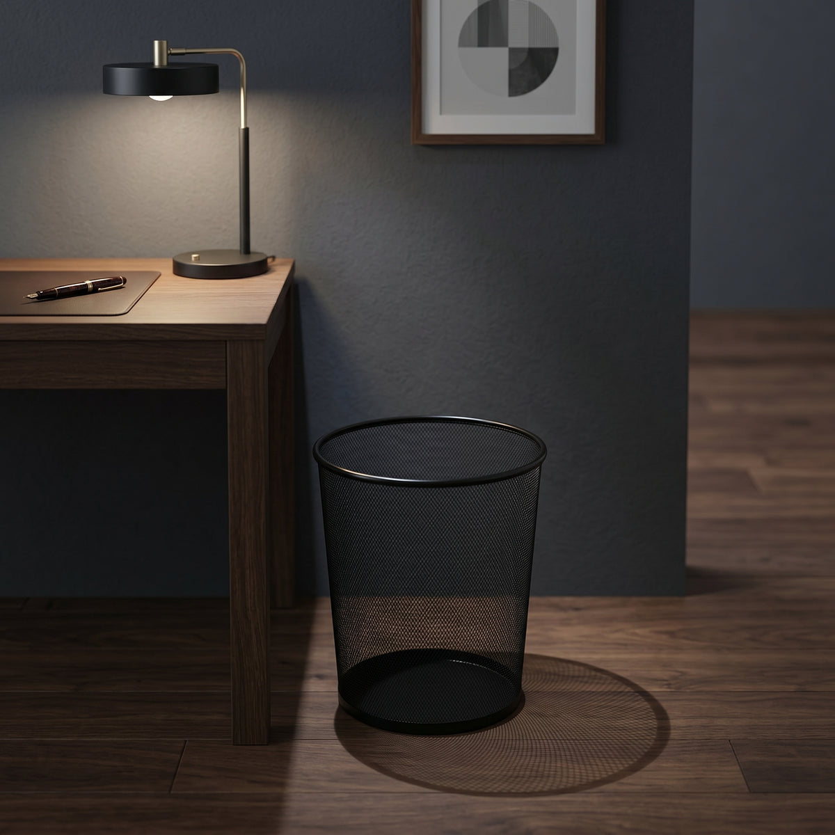Black Metal Dust Bin by Zodiya
