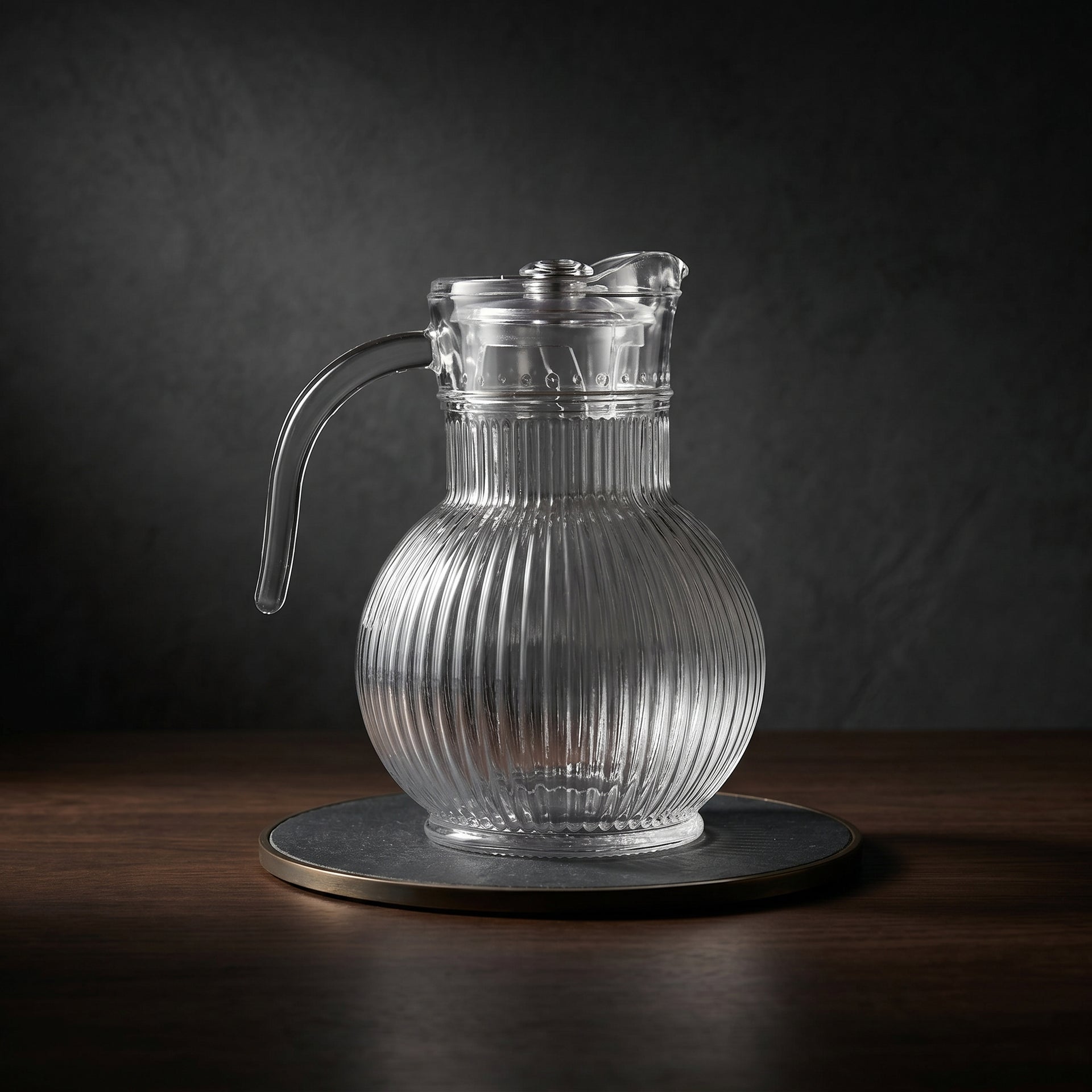 Clear Glass Jar with Round Base by Zodiya