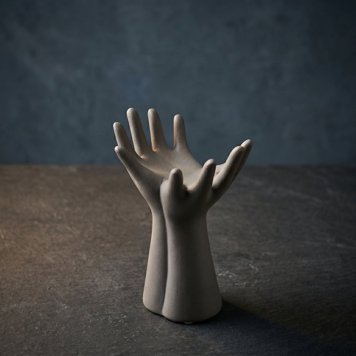 Grey Ceramic Hand Sculpture Vase by Zodiya