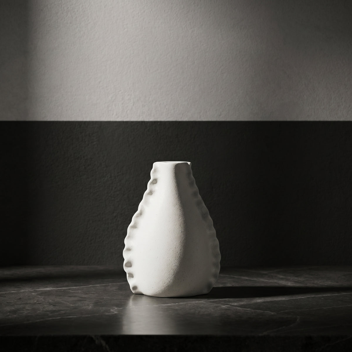 White Ceramic Flower Vase (Small) by Zodiya