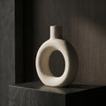 Beige Round Ceramic Flower Vase by Zodiya