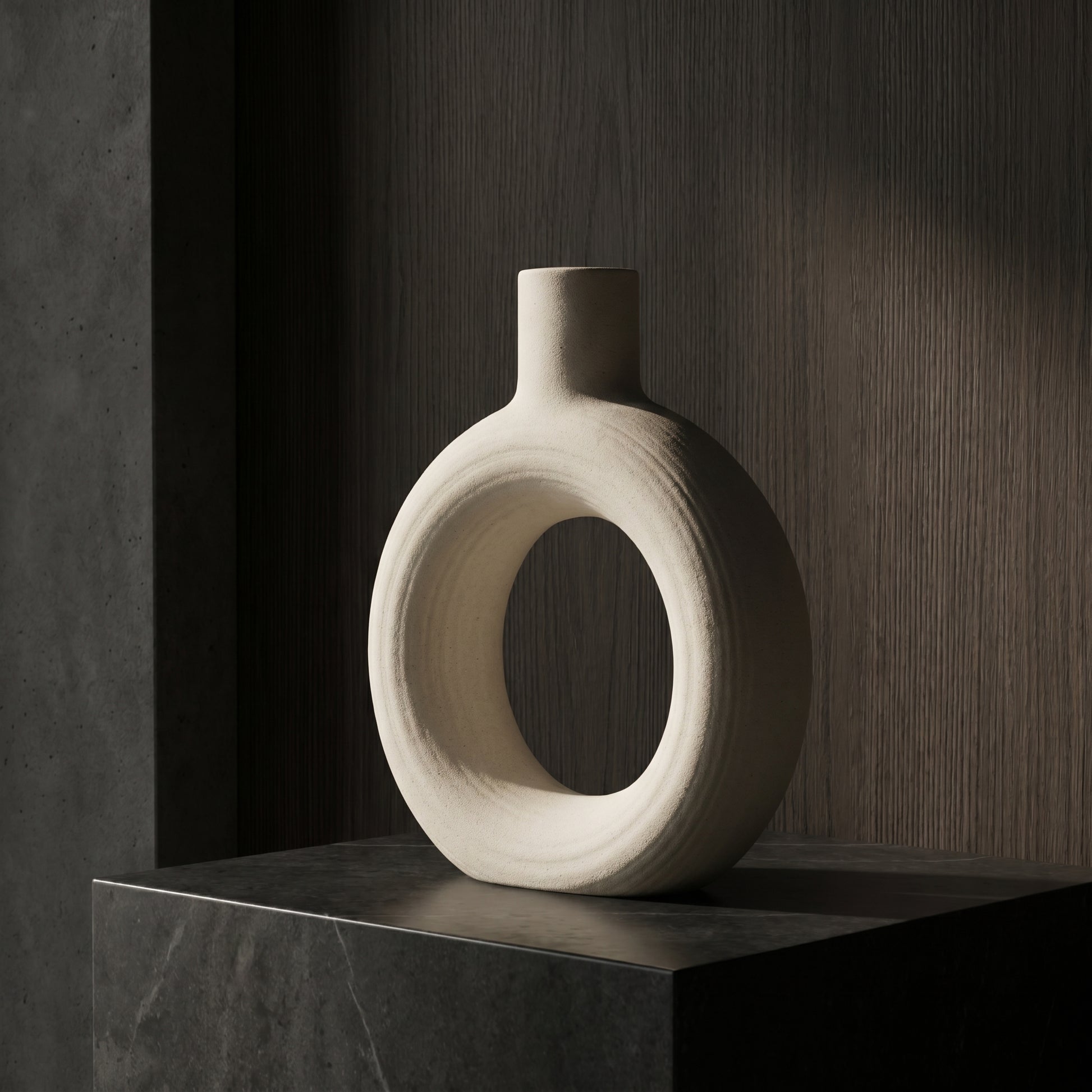 Beige Ring Vase by Zodiya-1