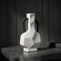 White Ceramic Flower Vase with Handles By Zodiya