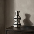 Ceramic Flower Vase (Black,white) By Zodiya