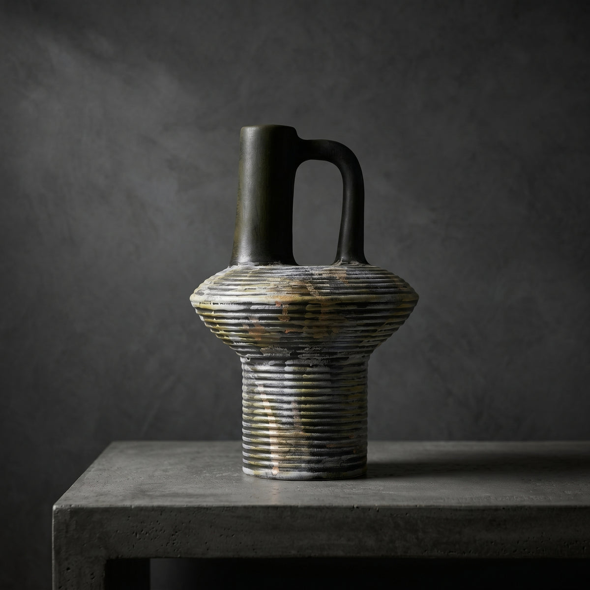 Black Ceramic Flower Vase by Zodiya