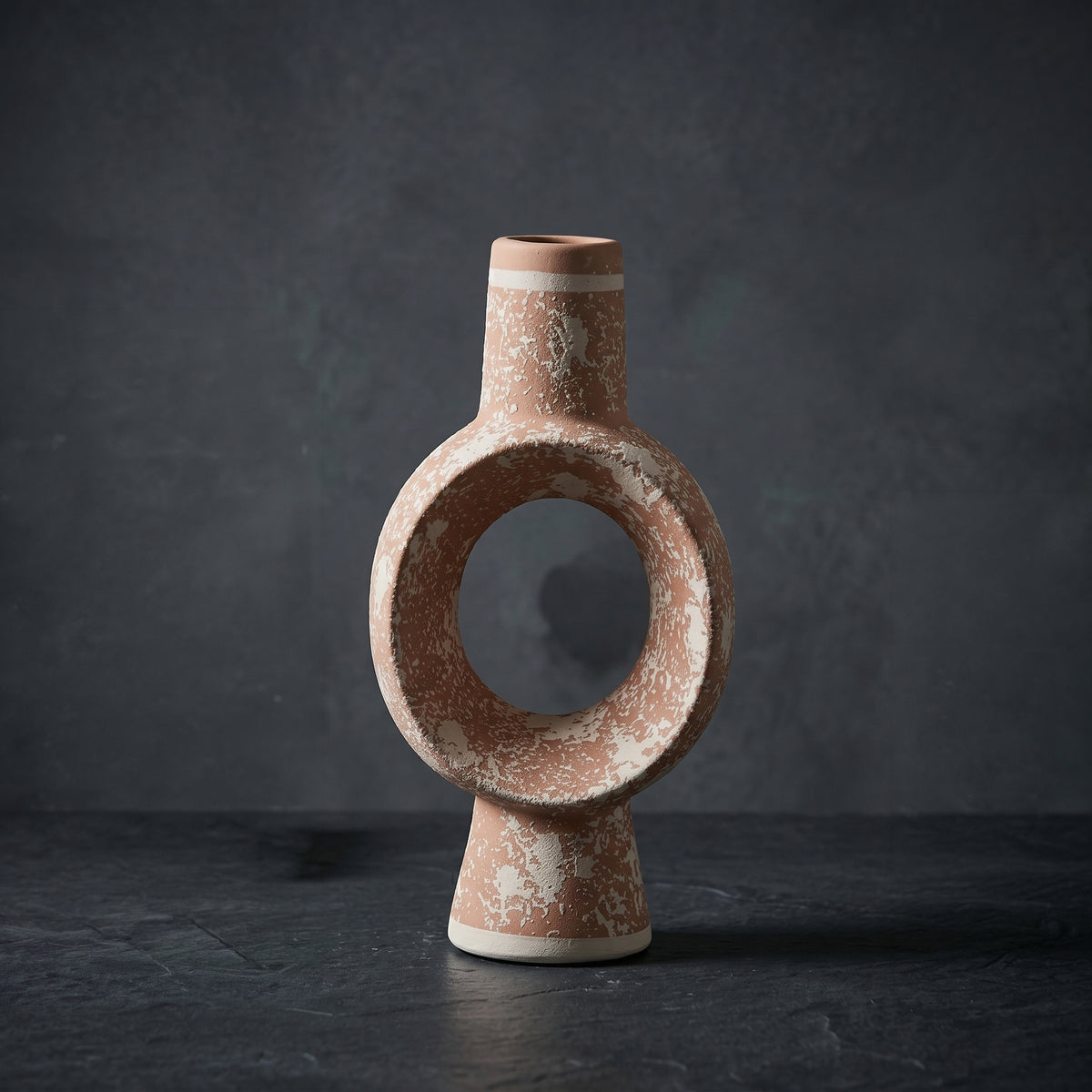 Terracotta Ring Ceramic Vase By Zodiya