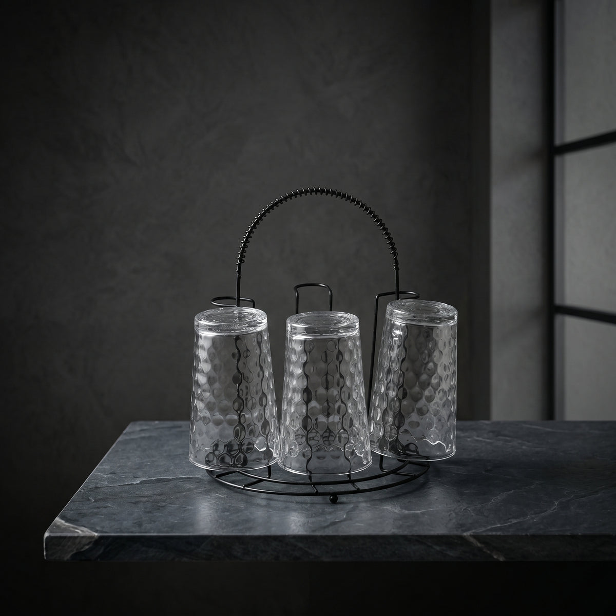 Black Metal Glass Holder By Zodiya