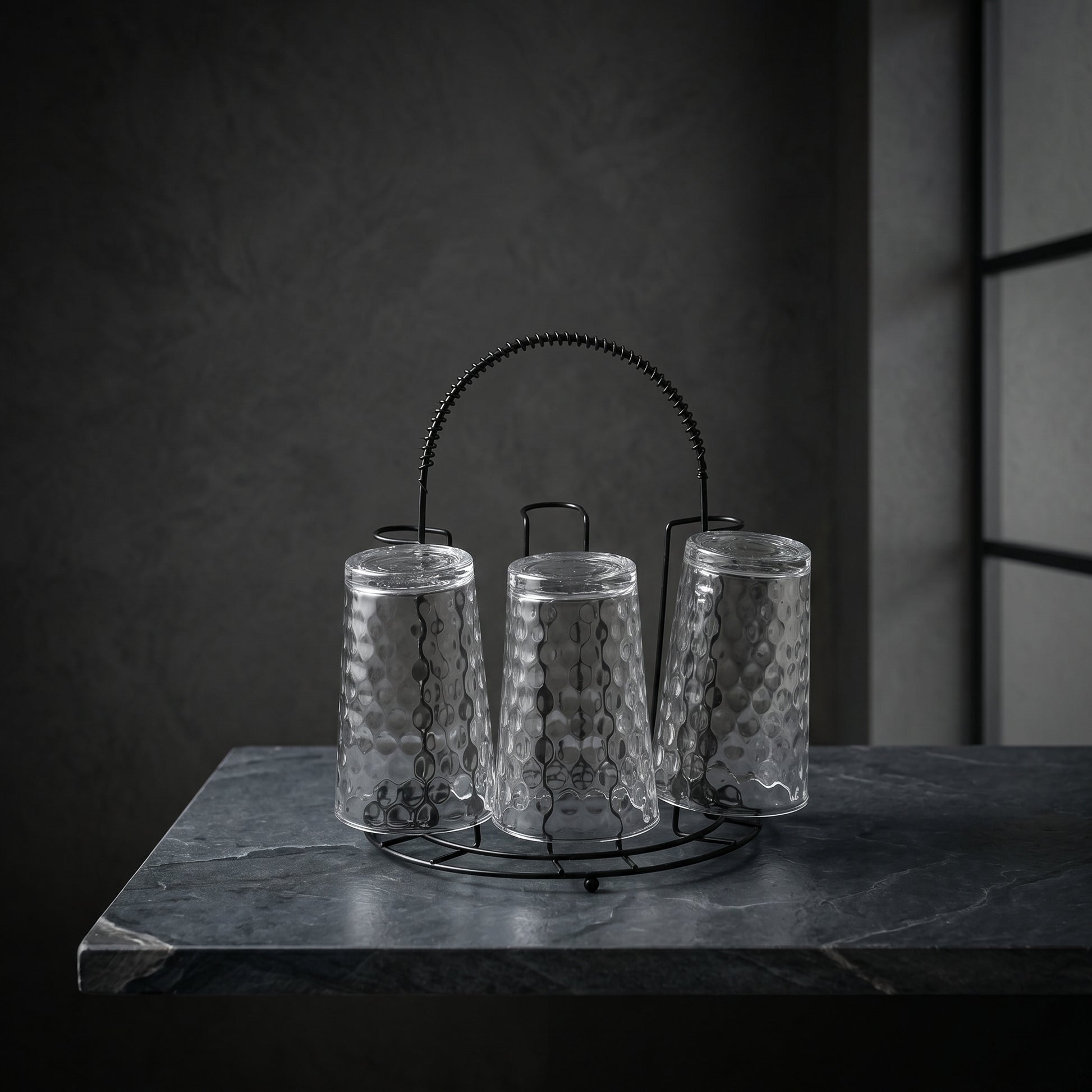 Black Metal Glass Holder By Zodiya-1