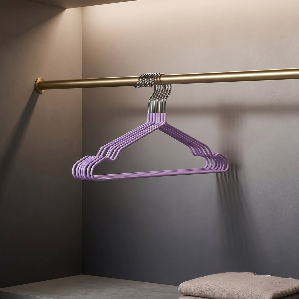 Purple Metal Cloth Hanger Set Of 10 By Zodiya