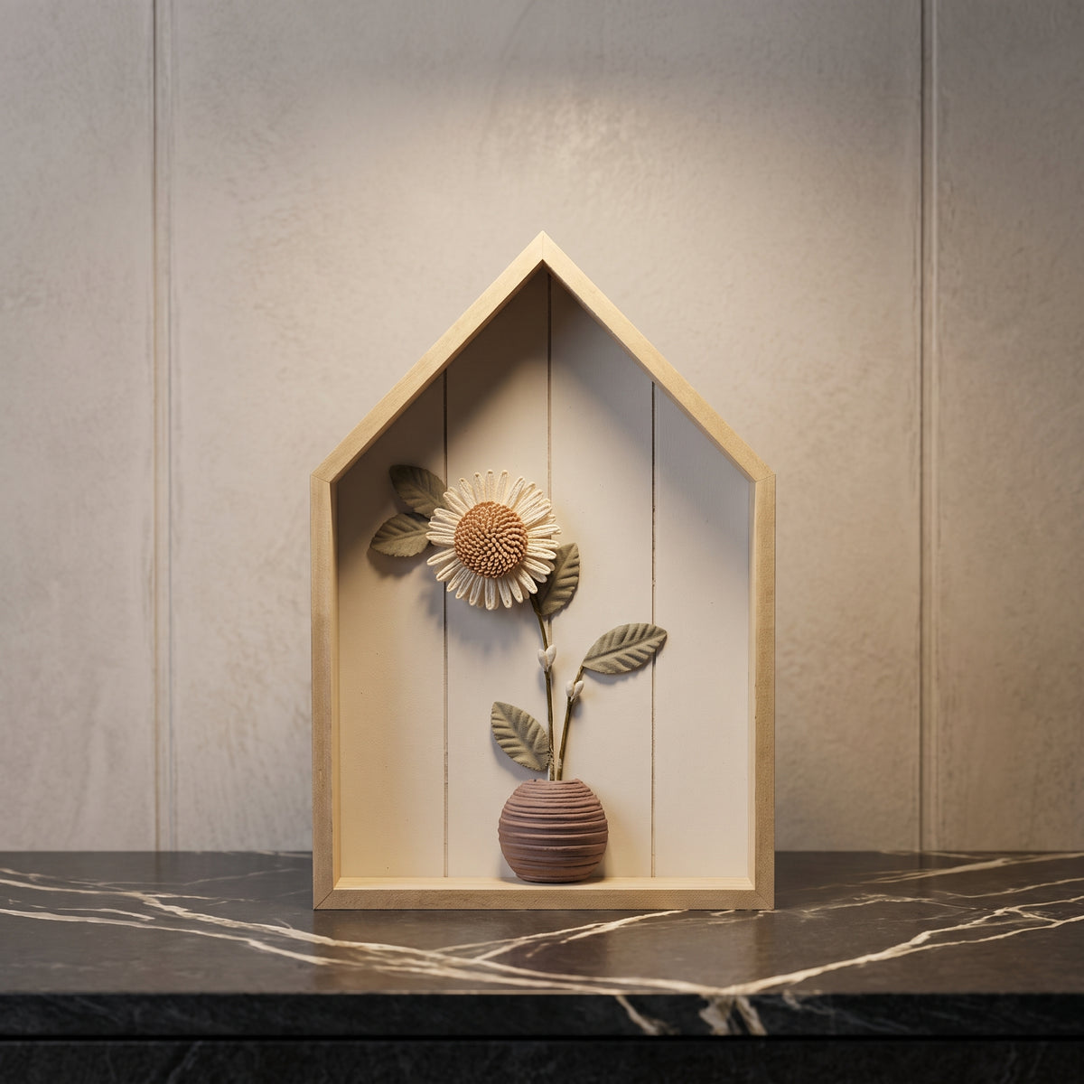 Wooden House Box Floral 3D Wall Decor by Zodiya