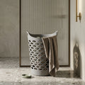 Grey Plastic Large Laundry Basket by Zodiya