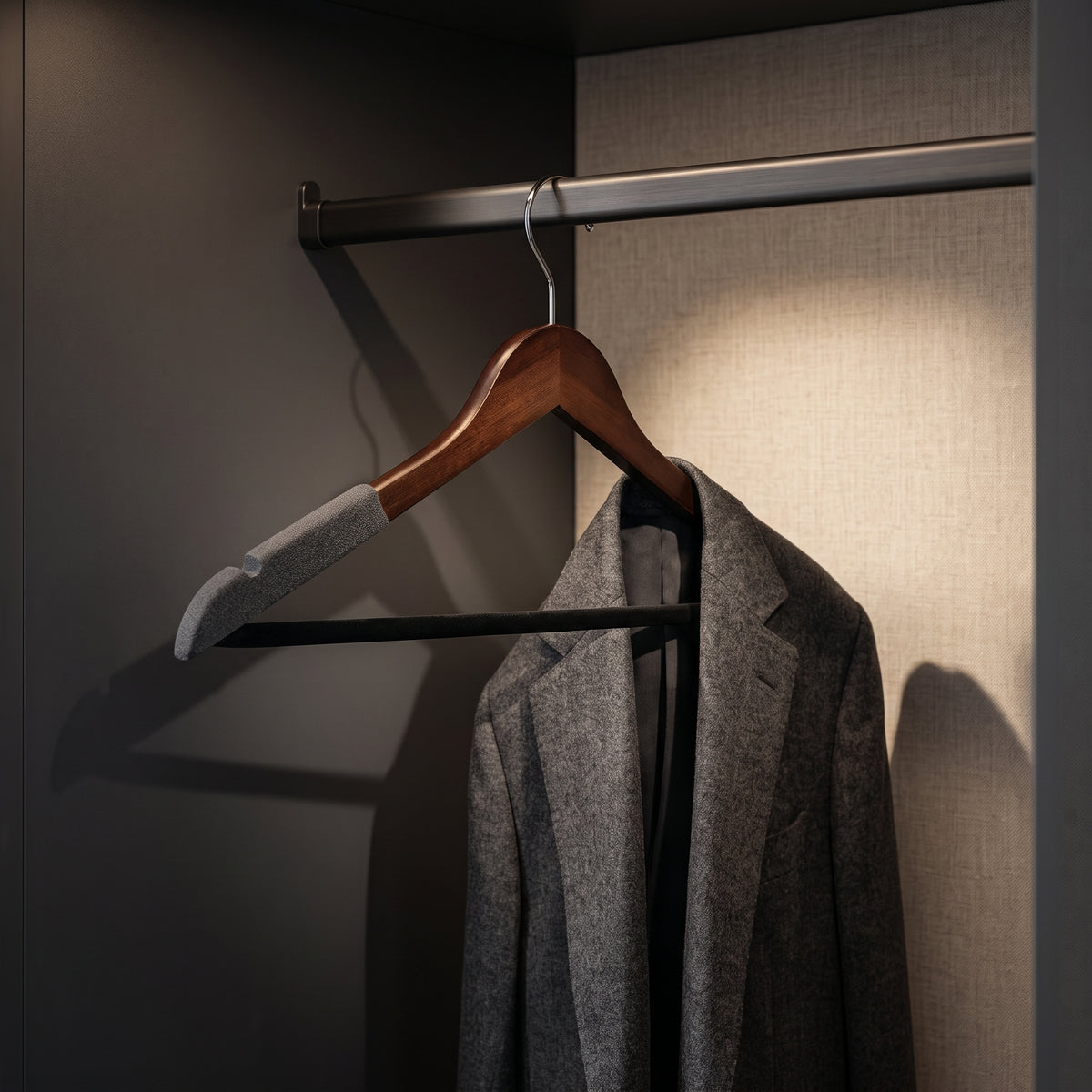 Grey Wooden Cloth Hanger Set Of 3 By Zodiya