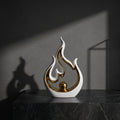 White and Gold Ceramic Flame Decor By Zodiya