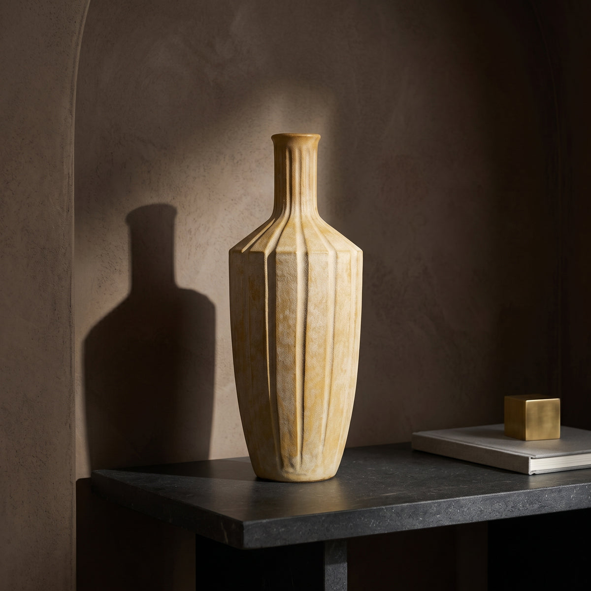 Beige Large Ceramic Flower Vase By Zodiya