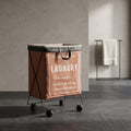 Brick Colour Rolling Laundry Basket by Zodiya
