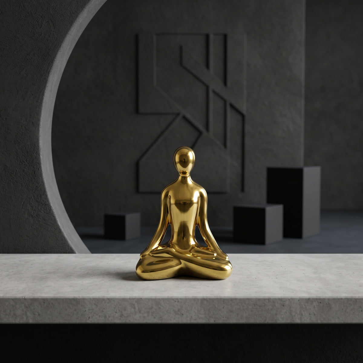 Small Gold Yoga Statue by Zodiya