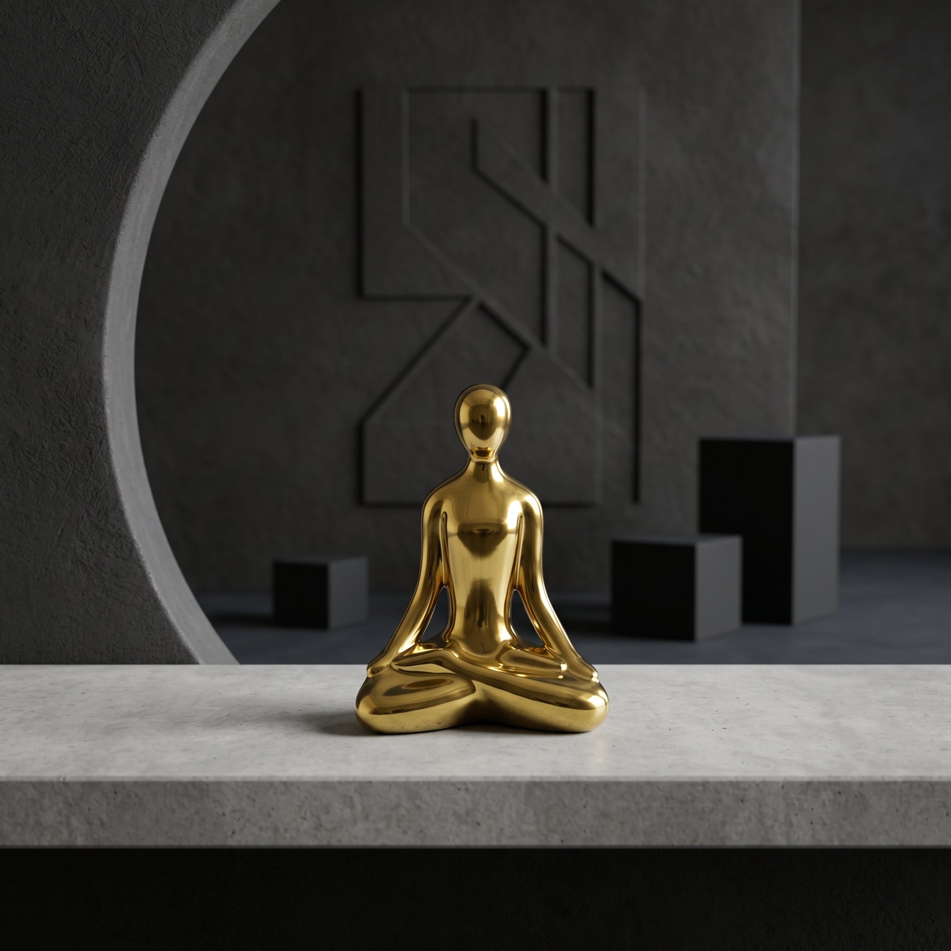 Small Gold Yoga Statue by Zodiya