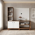 MELFI White Engineered Wood TV Unit with Storage Racks by Zodiya