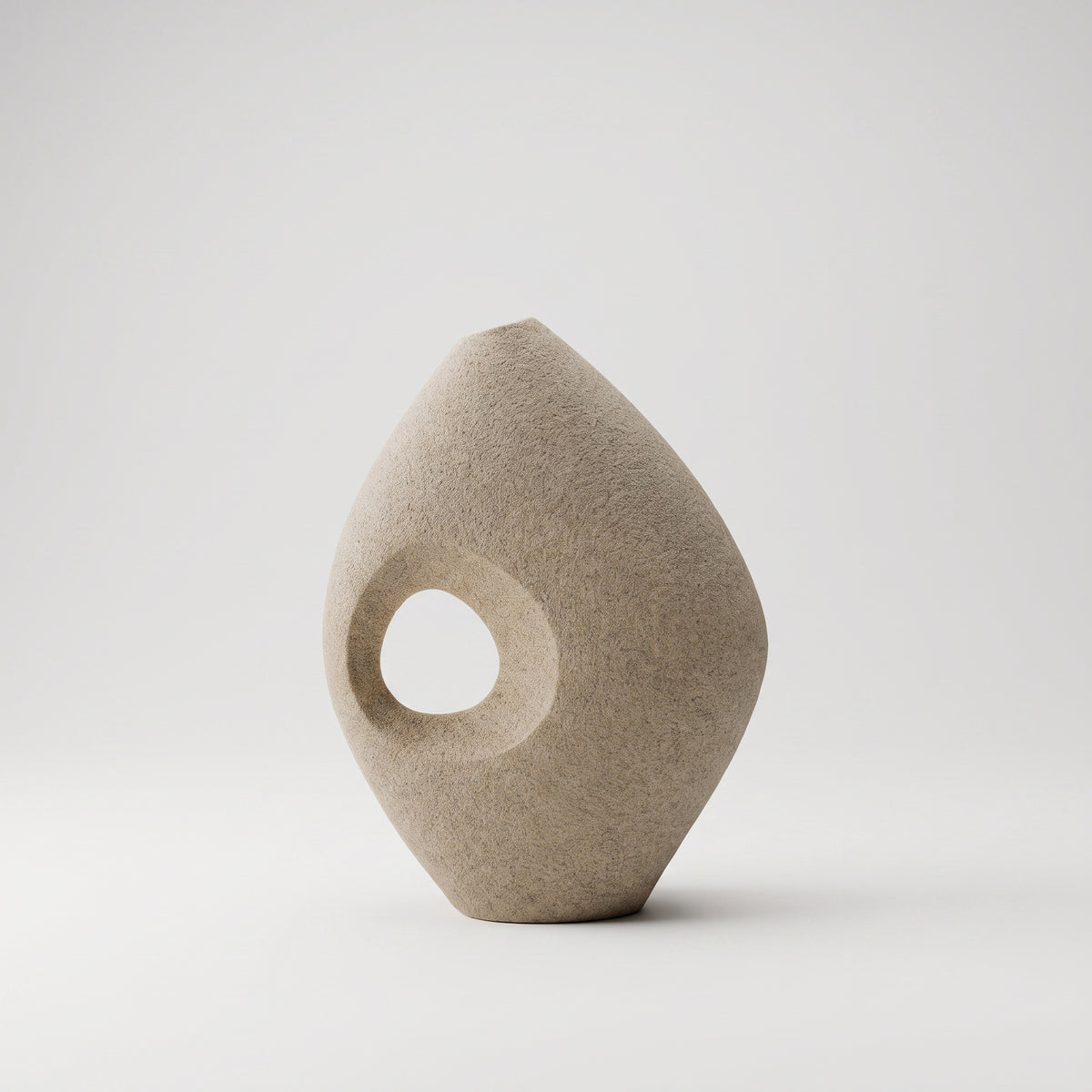 Beige Stone Ceramic Flower Vase By Zodiya
