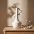 White Dual Handle Small Ceramic Vase By Zodiya