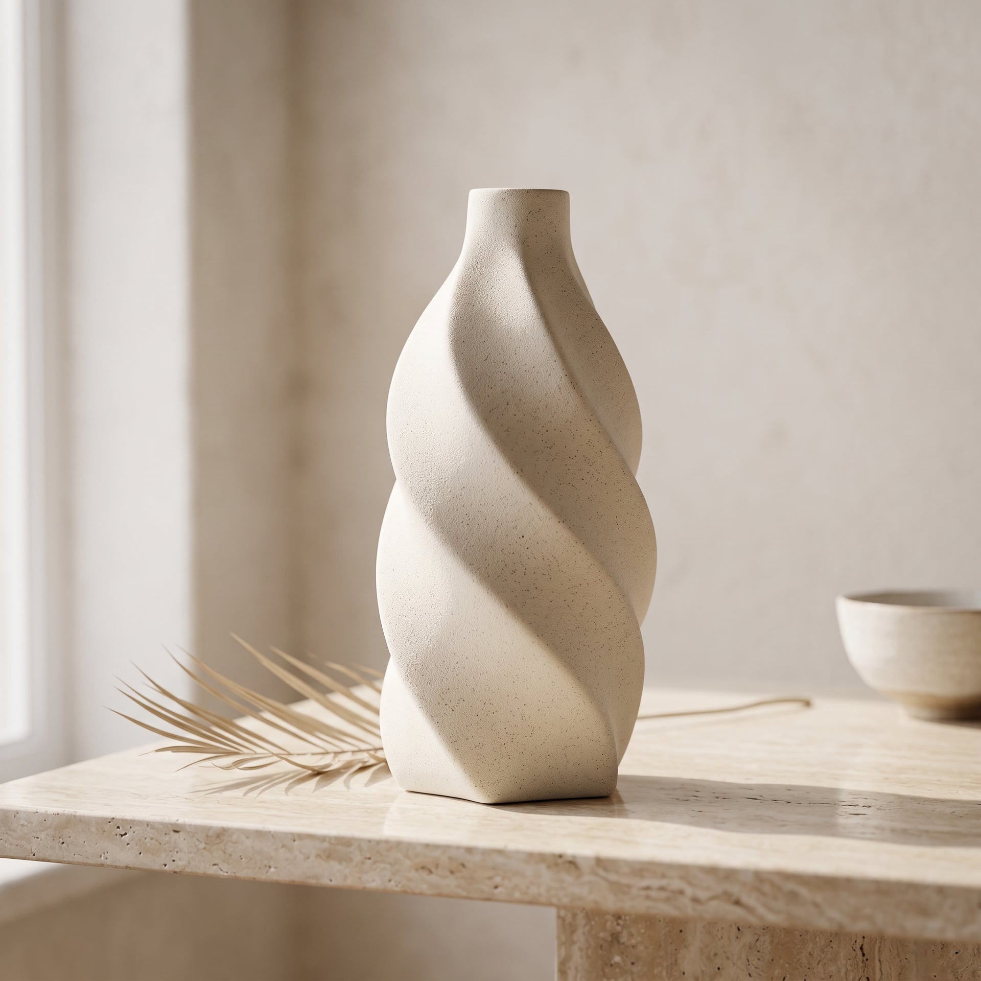 Spiral Design Ceramic Flower Vase By Zodiya