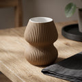 Brown Stripped Ceramic Vase By Zodiya