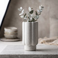 White Ceramic Stone Vase By Zodiya