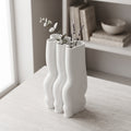 White Wavy Ceramic Flower Vase By Zodiya