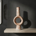 Terracotta and White Ring Ceramic Flower Vase By Zodiya