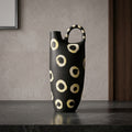 Black and White Dot Ceramic Flower Vase By Zodiya