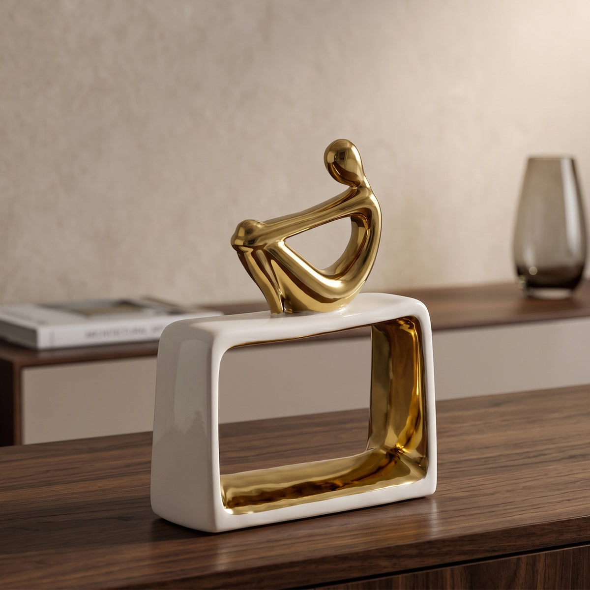 White and Gold Ceramic Decor by Zodiya