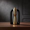 Gold and Black Ceramic Flower Vase by Zodiya