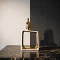 White and Gold Ceramic Statue Decor by Zodiya