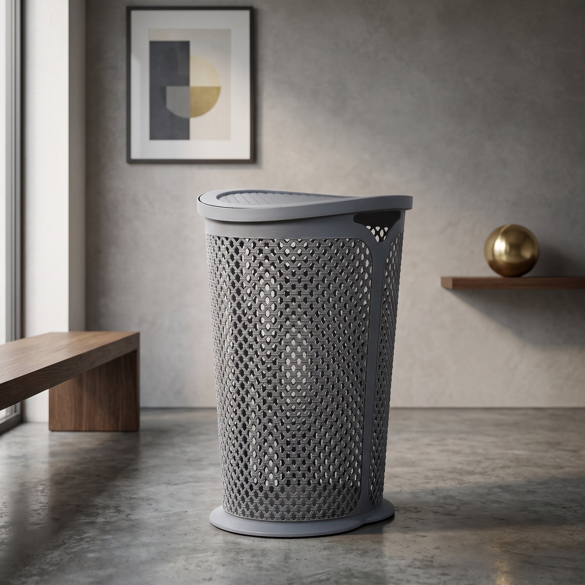 Large Dark Grey Laundry Basket by Zodiya