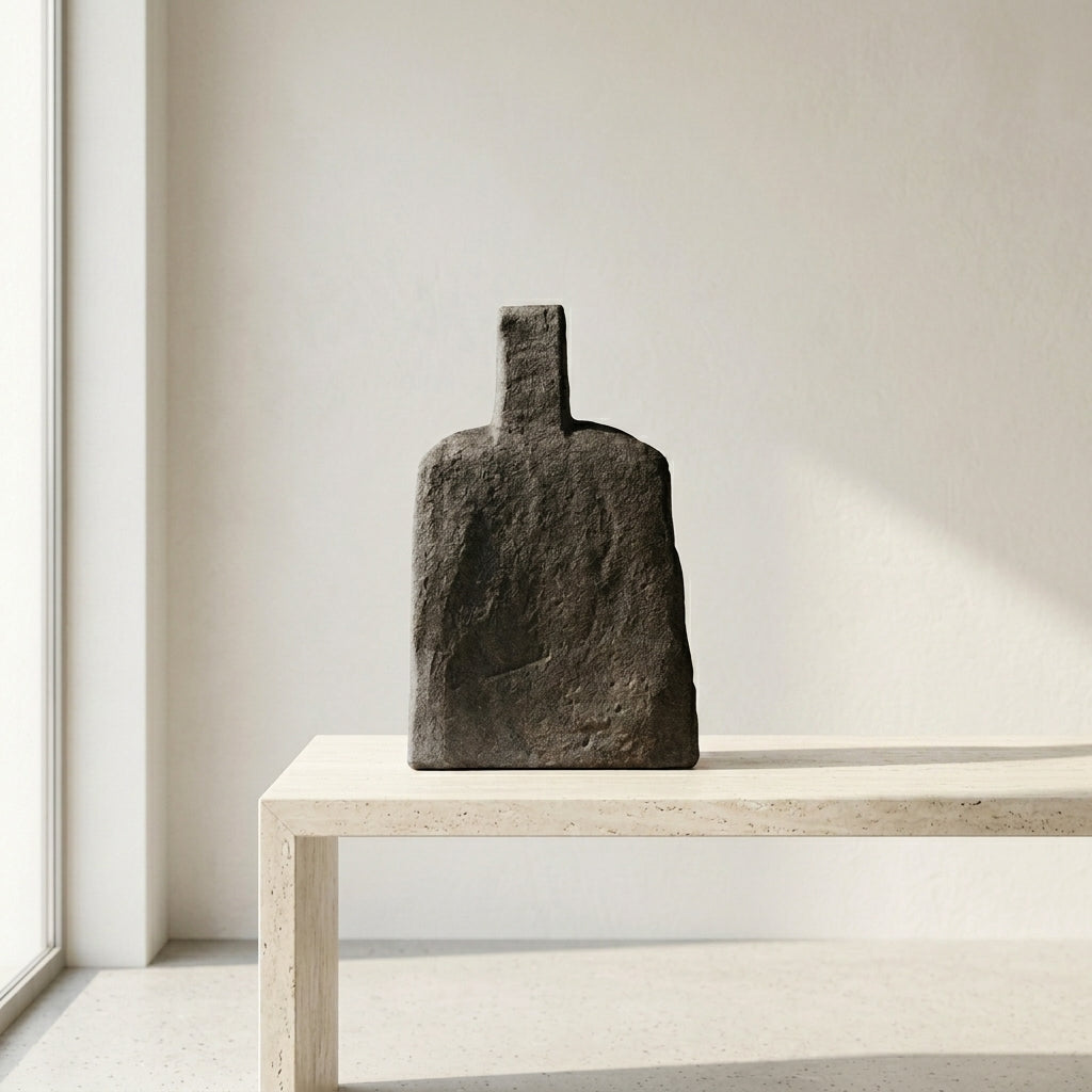 Black Stone Ceramic Flower Vase By Zodiya