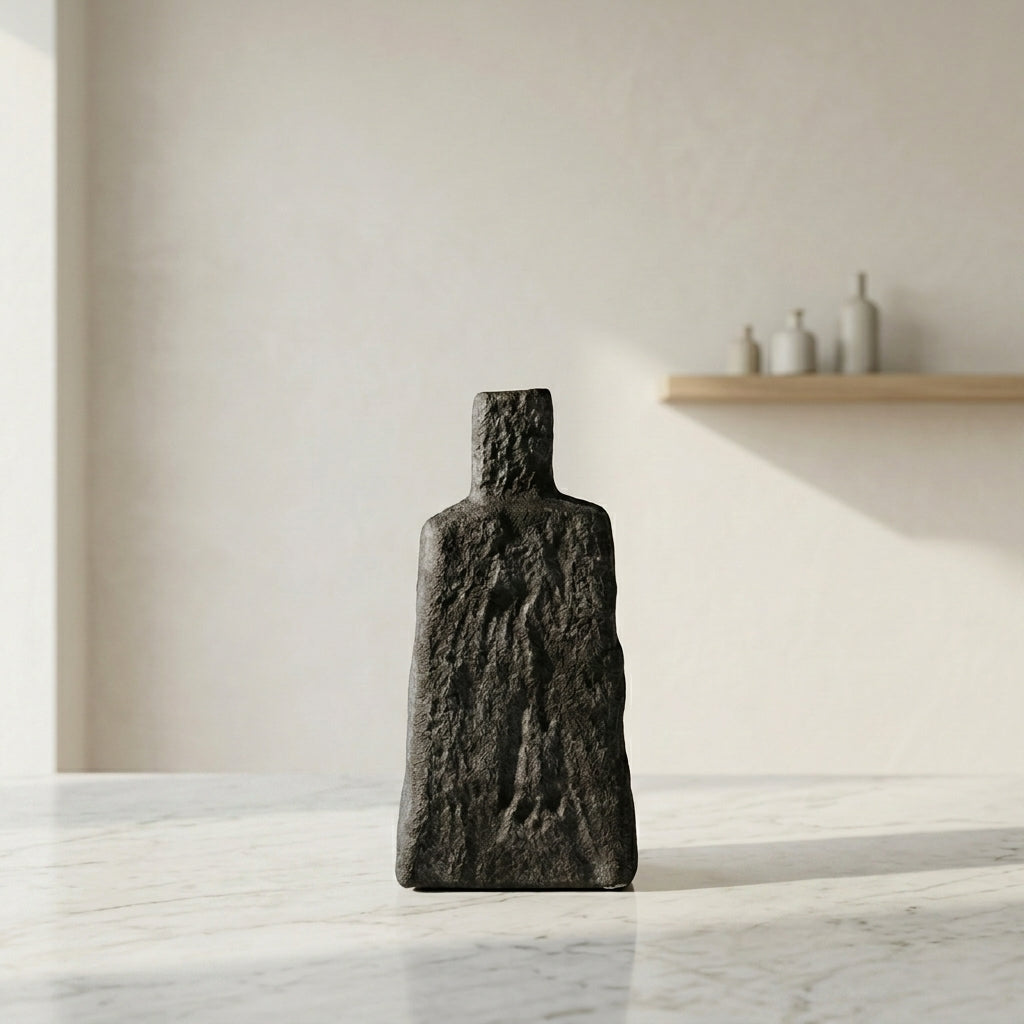 Black Stone Ceramic Flower Vase(small) By Zodiya