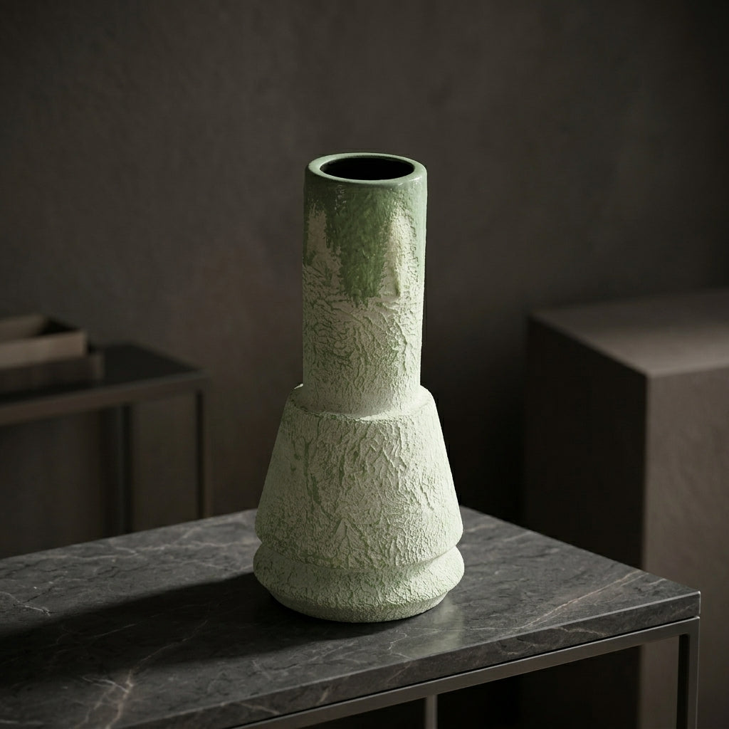 Sage Green Ceramic Flower Vase by Zodiya