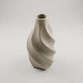 Beige Spiral Ceramic Flower Vase By Zodiya