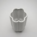 White Ceramic Stone Vase By Zodiya