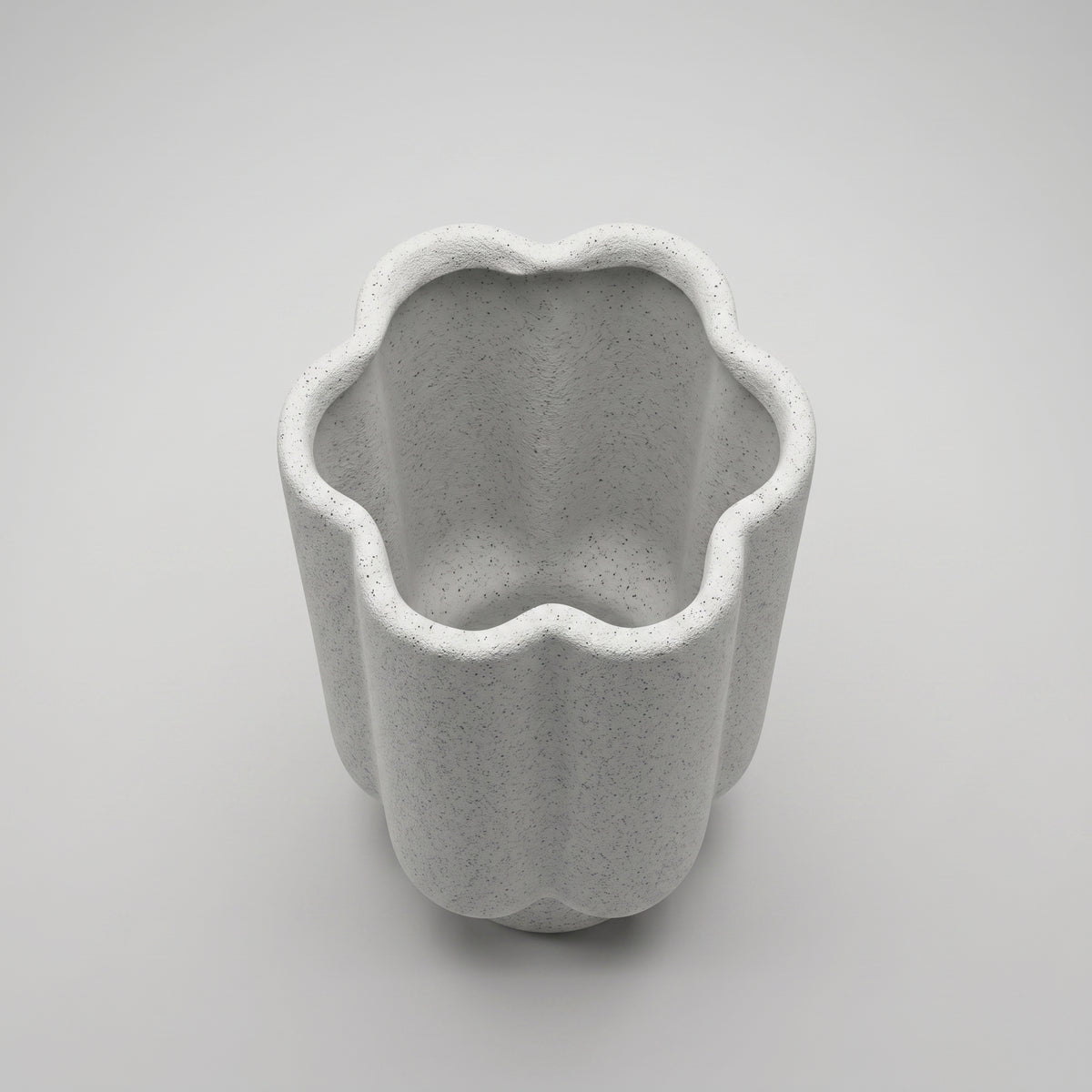 White Ceramic Stone Vase By Zodiya