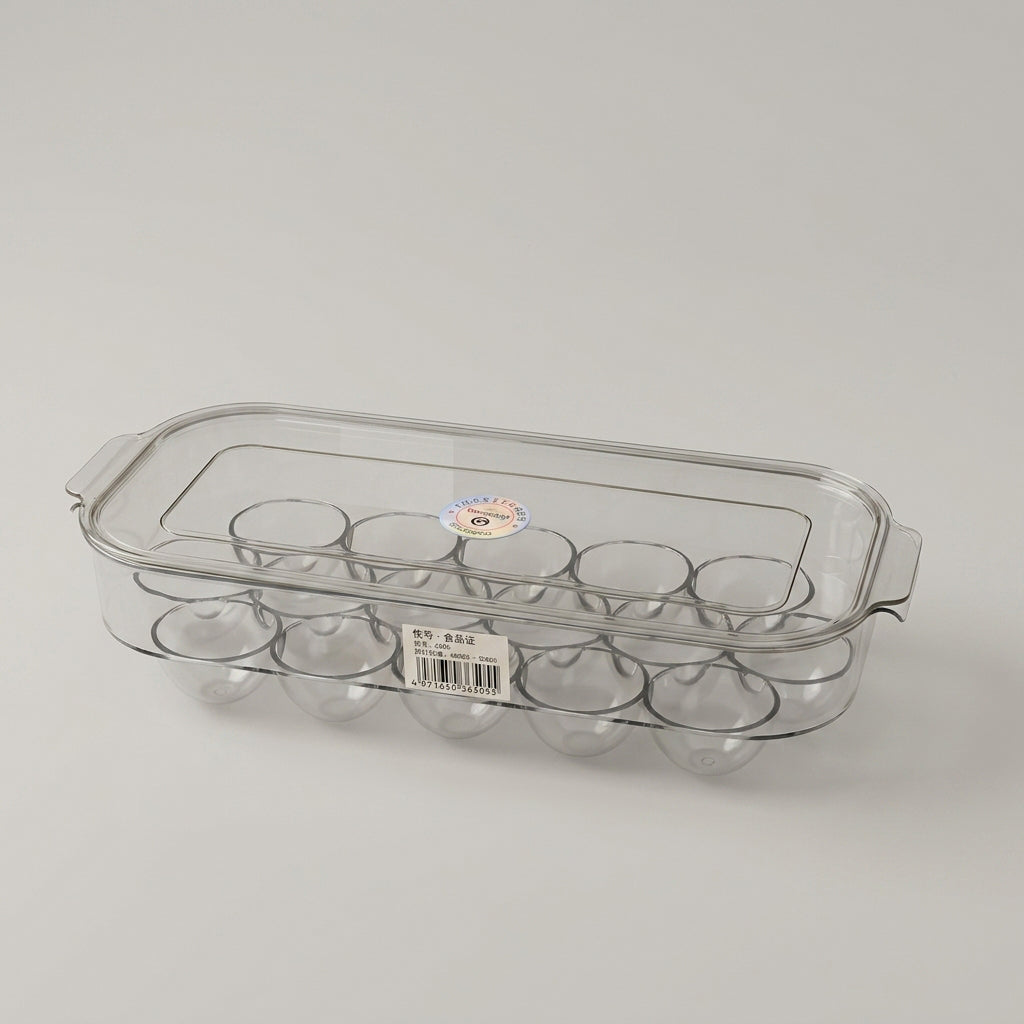 Clear Plastic Egg Storage Box with Lid by Zodiya