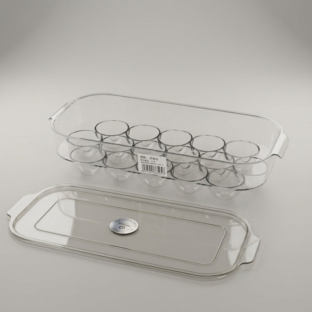Clear Plastic Egg Storage Box with Lid by Zodiya