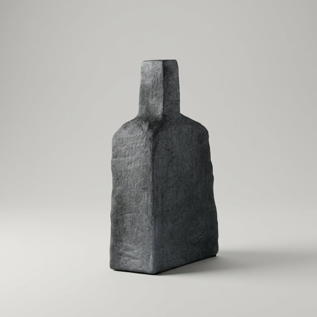 Black Stone Ceramic Flower Vase By Zodiya