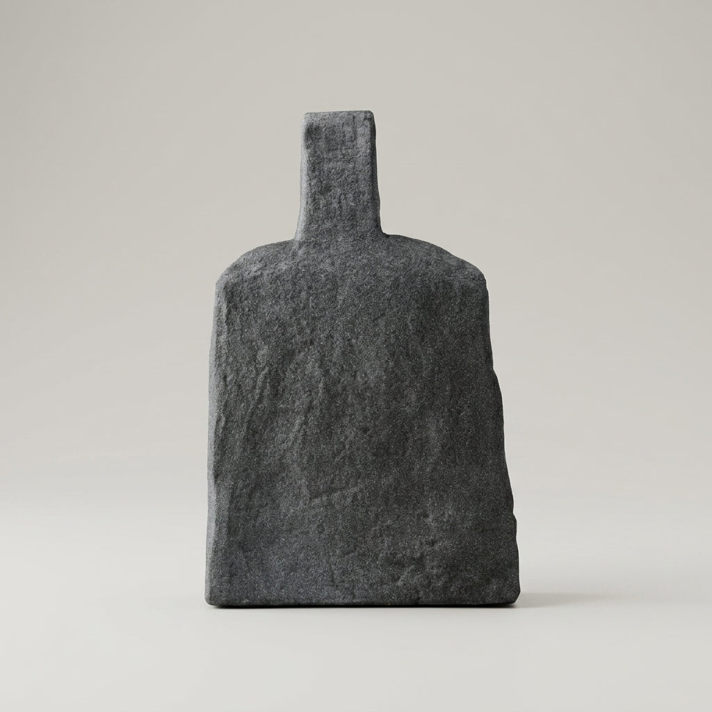 Black Stone Ceramic Flower Vase By Zodiya