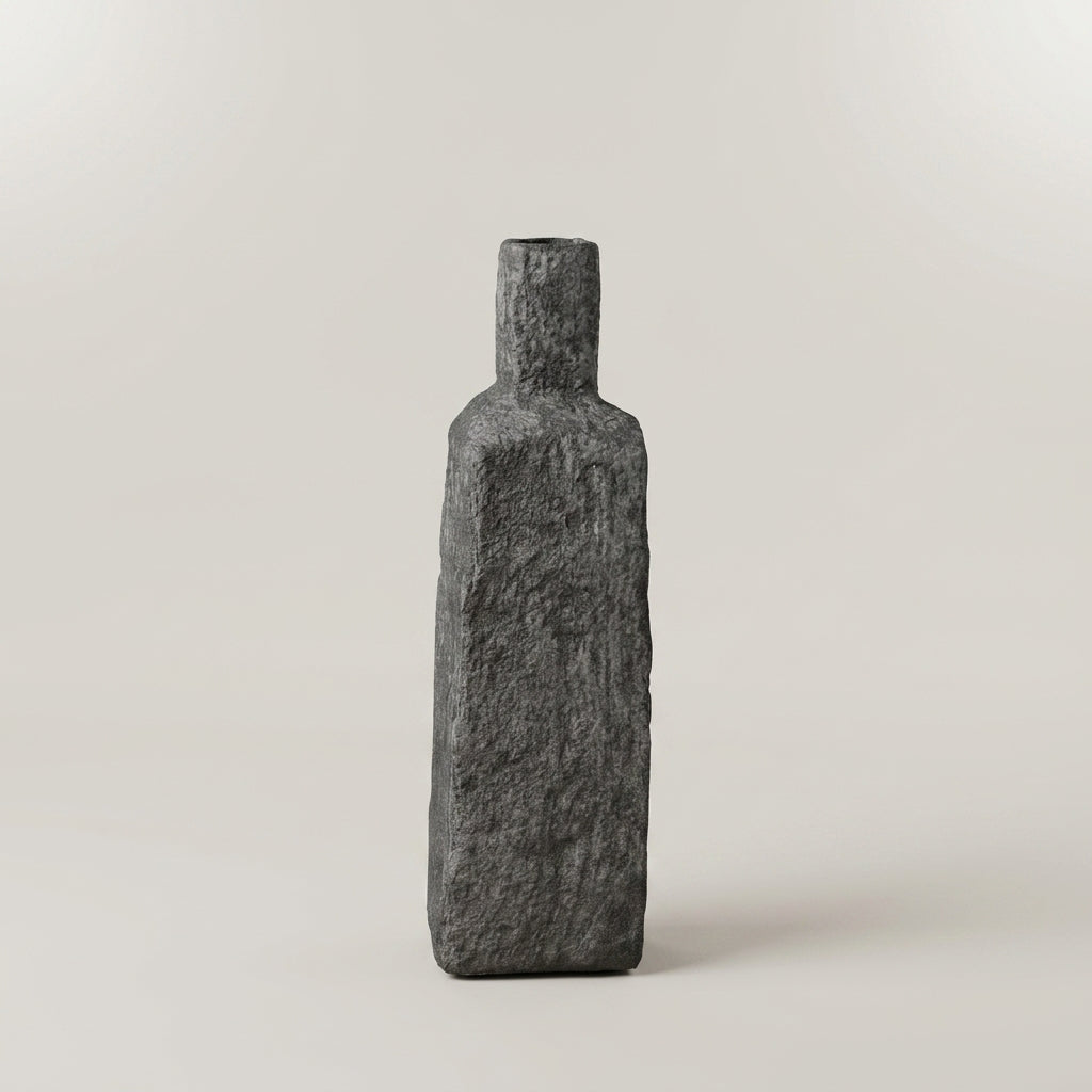 Black Stone Ceramic Flower Vase(small) By Zodiya