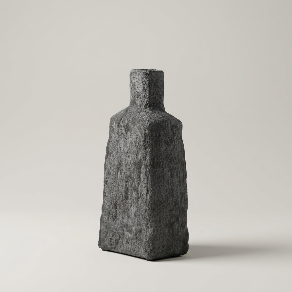 Black Stone Ceramic Flower Vase(small) By Zodiya