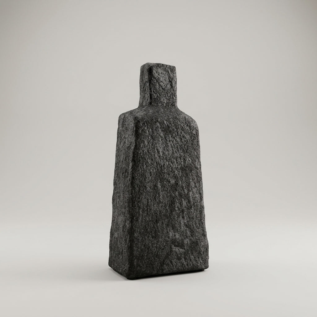 Black Stone Ceramic Flower Vase(small) By Zodiya