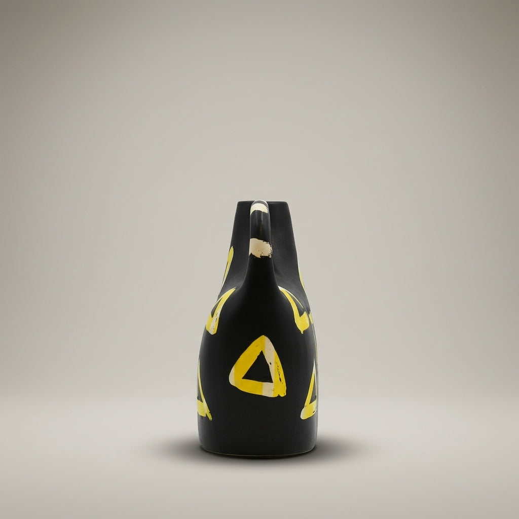 Black and Yellow Ceramic Flower Vase (small) By Zodiya