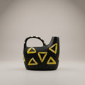 Black and Yellow Ceramic Flower Vase (small) By Zodiya